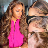 Human Hair 13x4 Front Lace Honey Blonde Body Wave Wig